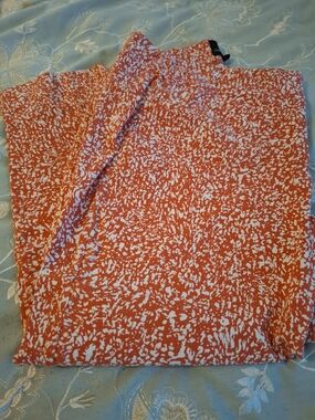 Cynthia Rowley Orange and White Printed Ankle Pants